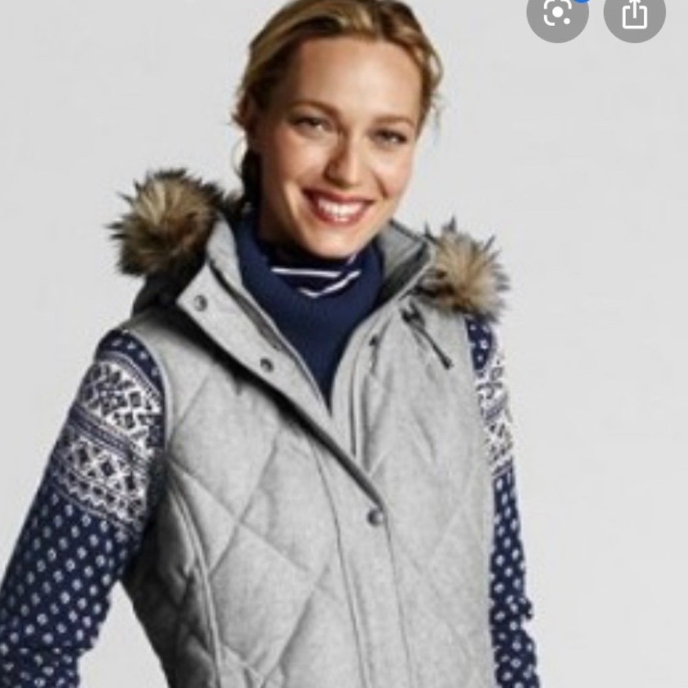 Lands end grey vest xs
